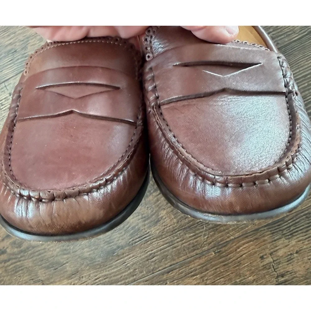 Jack Rogers Quinn Penny Loafers Sz 10 Brown Leather Academic Classic Brazil Made